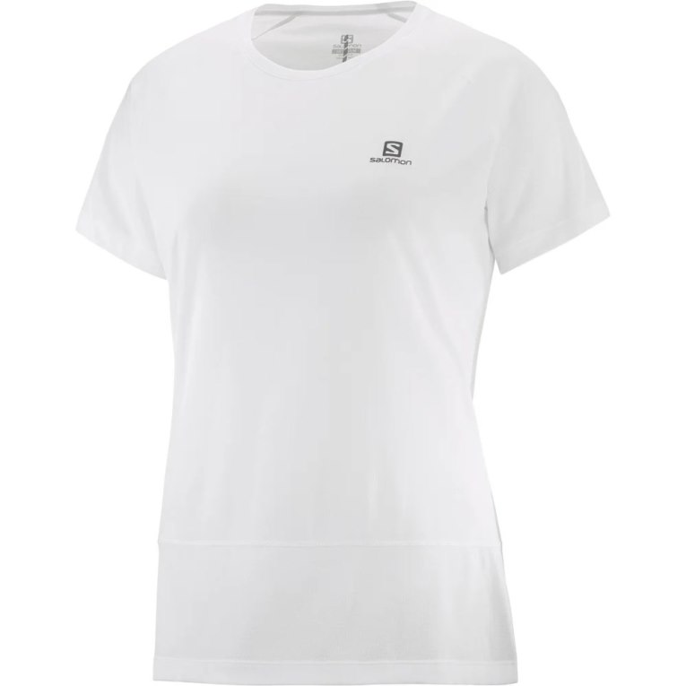 Camiseta Salomon Cross Run Curta Sleeve Feminino Branco | PT M19346